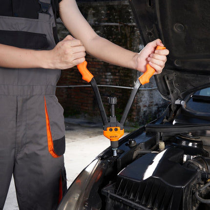 VEVOR klinkmoertangenset blindklinkmoertang 410 mm, klinknageltang 13 sets moeren en doornen, klinkmoergereedschap M3 M4 M5 M6 M8 M10 M12 professionele handklinknageltang, klinkmachine draadklinknagels