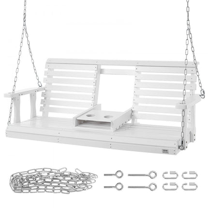 VEVOR Hollywood schommel houten zitbank voor de schommel 1523x710x600mm wit
