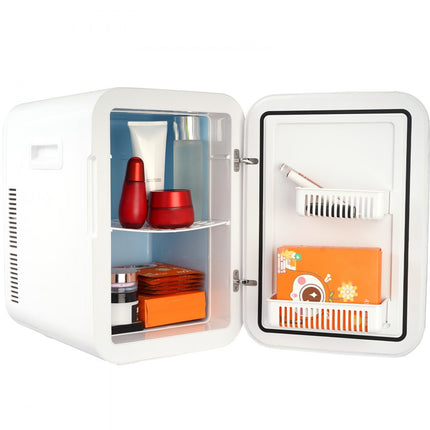 VEVOR 20 L / 22 blikjes minikoelkast, 2 in 1 kleine koelkast koel- en verwarmingsfunctie, drankenkoelkast met bedieningspaneel 12 V DC / 220 V AC voor kantoren en slaapzalen, drankjes, cosmetica, zwart