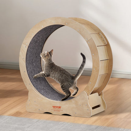 VEVOR Kattenloopwiel 750x320x800mm Kattenloopwiel gemaakt van berken- en populierenmultiplex Kattenwiel Geluidsarm Uitneembare binnenmat Kattenwiel Geschikt voor katten met een gewicht van 2,72 tot 3,63 kg