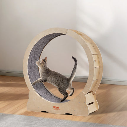 VEVOR Kattenloopwiel 910x320x970mm Kattenloopwiel gemaakt van berken- en populierenmultiplex Kattenwiel Geluidsarm Uitneembare binnenmat Kattenwiel Geschikt voor katten met een gewicht van 3,6 tot 6,6 kg