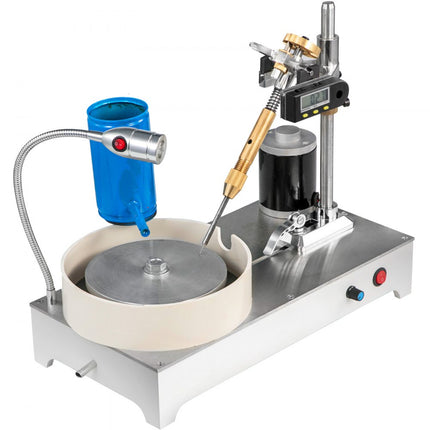 VEVOR Gem Faceting Machine Lapidaire Sieraden Polijstmachine Snelheid 120W 1800RPM, Gem Facetten Machine 150mm, Gem Snijmachine met LCD Precisiemanipulator, Rock Slijpen Polijstmachine voor Gem Jade