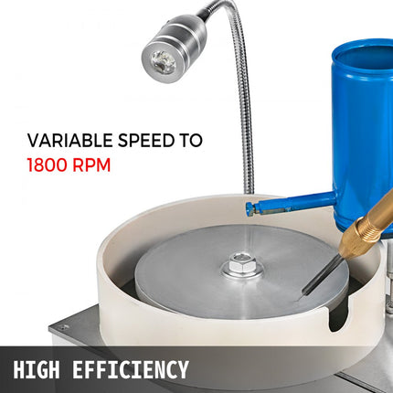 VEVOR Gem Faceting Machine Lapidaire Sieraden Polijstmachine Snelheid 120W 1800RPM, Gem Facetten Machine 150mm, Gem Snijmachine met LCD Precisiemanipulator, Rock Slijpen Polijstmachine voor Gem Jade