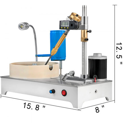 VEVOR Gem Faceting Machine Lapidaire Sieraden Polijstmachine Snelheid 120W 1800RPM, Gem Facetten Machine 150mm, Gem Snijmachine met LCD Precisiemanipulator, Rock Slijpen Polijstmachine voor Gem Jade