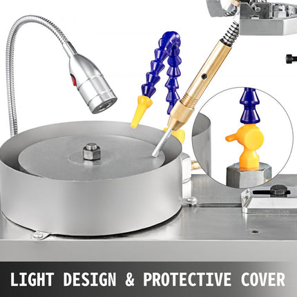 VEVOR Gem Faceting Machine Lapidaire Sieraden Polijstmachine Voor Gem Snelheid 2800 RPM, 180W Gem Facetten Machine, Gem Snijmachine met Mechanische Handvat, Rock Slijpen Polijstmachine Voor Gem Jade