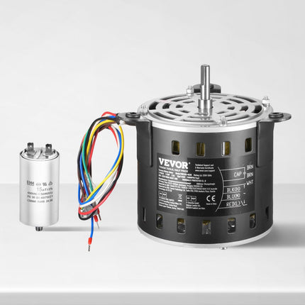 VEVOR 1/2 PK ventilatormotor 2,6A 1300/1100/800rpm 3 versnellingen 15μF/450V condensator
