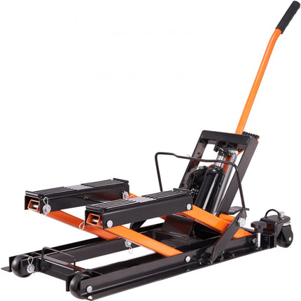 VEVOR hydraulische motorkrik 700 kg draagvermogen motorkrik motorfiets hefplatform montagestandaard motorfiets, verstelbaar 120-385 mm montagestandaard motorlift, motorstandaard in garage en buiten