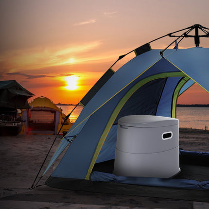 VEVOR 5L campingtoilet met toiletpapier en mobiele telefoonhouder, draagbaar campingtoilet 500 x 467 x 400 mm Reistoilet Noodtoilet Witte toiletten 136,1 kg Gewichtscapaciteit Campertoilet