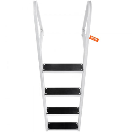 VEVOR-dokladder, 4 verwijderbare treden, laadvermogen van 159 kg, bootladder van aluminiumlegering met 10 cm brede trede en antislip rubberen mat voor het aan boord gaan van schepen/meren/zwembaden/oceanen