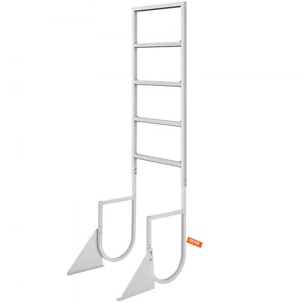VEVOR opvouwbare dokladder 5 treden 159 kg draagvermogen pontonbootladder van aluminiumlegering met ca. 5 cm brede trede en antislip rubberen mat voor schip/meer/zwembad/marine
