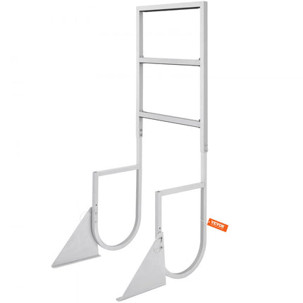 VEVOR Dockladder Opklapbaar 3 treden, 159 kg laadvermogen Aluminium pontonbootladder met 5 cm brede trede en antislip rubberen mat Eenvoudig te installeren voor schip/meer/zwembad