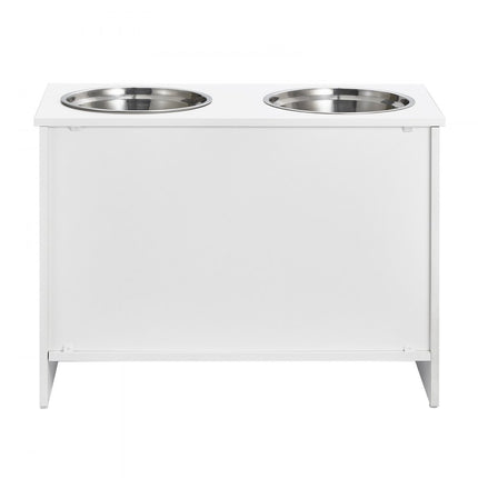 VEVOR hondenkast voerstation verhoogde hondenbak opbergruimte 2 kommen 60x30x44cm