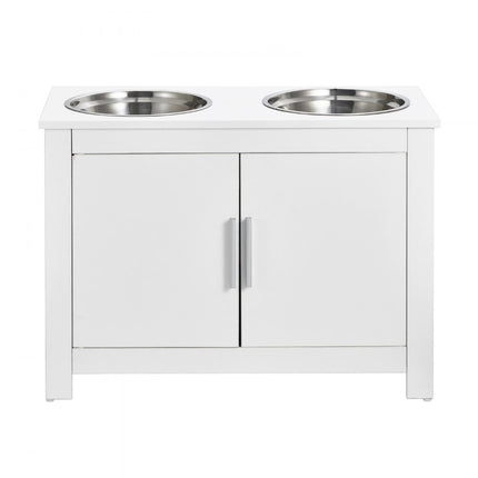 VEVOR hondenkast voerstation verhoogde hondenbak opbergruimte 2 kommen 60x30x44cm