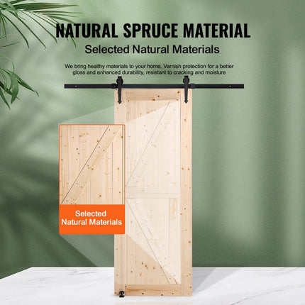 VEVOR schuurdeur en hardwareset 30" x 84" houten schuifdeurset soepel