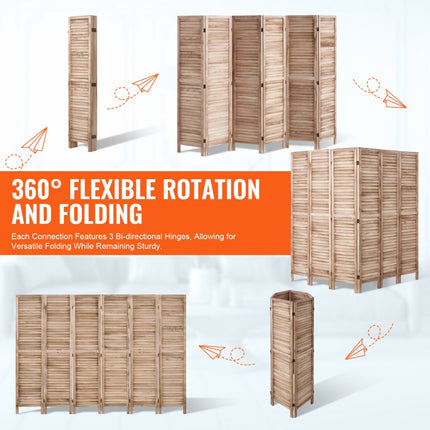 VEVOR roomdivider roomdivider scherm houten 6-delig opvouwbaar 242cm privacyscherm