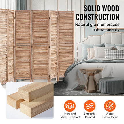 VEVOR scheidingswand scheidingsscherm houtkleur 8-delig opvouwbaar 325cm ruimtescheiding