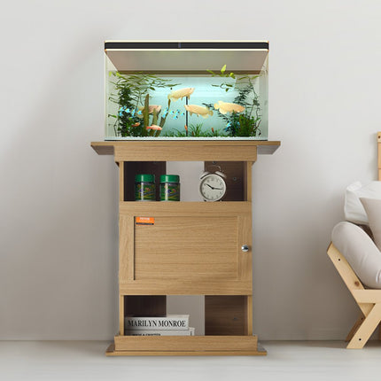 VEVOR Aquariumstandaard, 20 gallon aquariumstandaard, 64x40x72cm MDF Turtle Tankstandaard, 76kg laadvermogen, reptielentankstandaard met opbergruimte, kast en hardwarekit, lindehoutkleur