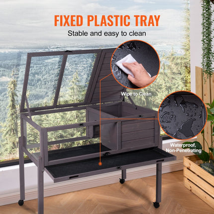 VEVOR schildpaddenverblijf schildpaddenhuis terrarium gemaakt van hout 965x610x825mm