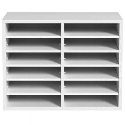 VEVOR Brievenbakje Bureau Organizer 520 x 305 x 410mm 2.3-5.6cm Verstelbaar A4 Stapelbare Papierlade Opslag Bureau Archiefsysteem Organisatie Lade (Wit, 2 x 6 Compartimenten)