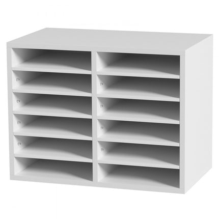 VEVOR Brievenbakje Bureau Organizer 520 x 305 x 410mm 2.3-5.6cm Verstelbaar A4 Stapelbare Papierlade Opslag Bureau Archiefsysteem Organisatie Lade (Wit, 2 x 6 Compartimenten)