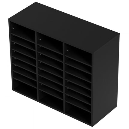 VEVOR brievenbak bureau-organizer 997 x 305 x 680 mm, 2,3-5,6 cm verstelbaar A4 stapelbaar dwars, papierlade, opslag bureau archiefsysteem organisatie, plank (zwart, 3 x 8 vakken)