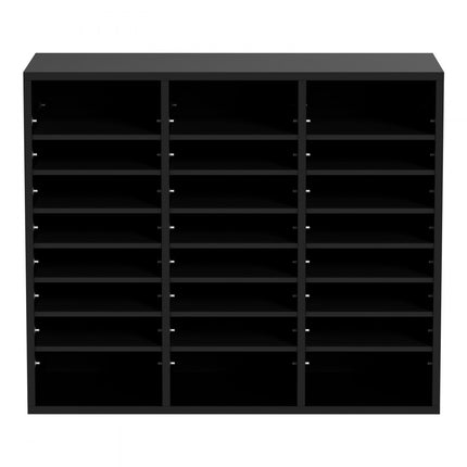 VEVOR brievenbak bureau-organizer 997 x 305 x 680 mm, 2,3-5,6 cm verstelbaar A4 stapelbaar dwars, papierlade, opslag bureau archiefsysteem organisatie, plank (zwart, 3 x 8 vakken)