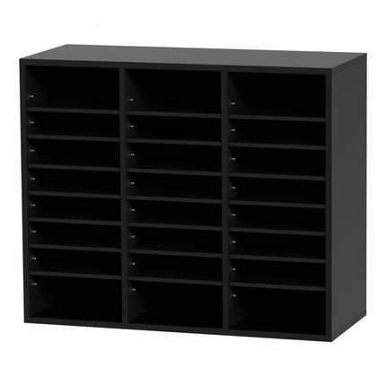 VEVOR brievenbak bureau-organizer 997 x 305 x 680 mm, 2,3-5,6 cm verstelbaar A4 stapelbaar dwars, papierlade, opslag bureau archiefsysteem organisatie, plank (zwart, 3 x 8 vakken)