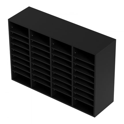 VEVOR 997 x 305 x 680 mm brievenbak bureau-organizer, 2,3-5,6 cm verstelbaar A4 stapelbaar liggend, papierlade, opslag bureau archiefsysteem organisatie, plank (zwart, 36 vakken)