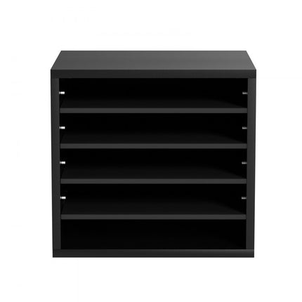 VEVOR 355 x 305 x 330 mm brievenbak bureau-organizer, 2,3-5,6 cm verstelbaar A4 stapelbaar liggend, papierlade, opslag bureau archiefsysteem organisatie, plank (zwart, 5 vakken)
