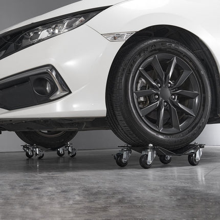 VEVOR draagbare bandenwagen 4 stuks 3000kg laadbare noodwagen voor elektrische voertuigen 4-wielige bandenwagen Zware mobiele trolley Stalen kar Bandenhouder Geschikt voor auto's, motorfietsen, pick-ups, enz.