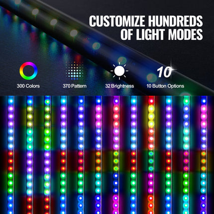 VEVOR LED zweeplamp 2 stuks RGB antennelamp vlag afstandsbediening app 91cm