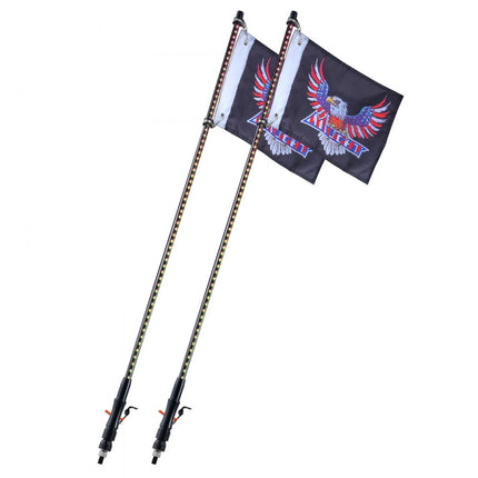 VEVOR LED zweeplamp 2 stuks RGB antennelamp vlag afstandsbediening app 91cm