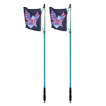 VEVOR LED zweeplamp 2 stuks RGB antennelamp vlag afstandsbediening app 122cm