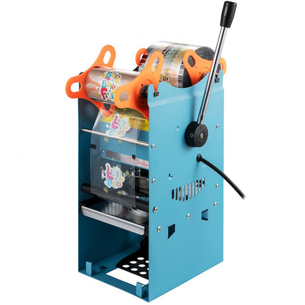 VEVOR Commerciële Handmatige Cup Sealing Machine, Koolstofstaal en ABS-Kunststof Sealer Blauw Melkthee, 300-500 Kopjes/Uur Sealer Bubble Theemelk Verpakking, 27 x 27 x 65 cm Kopje Afsluitmachine