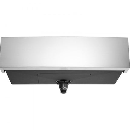 VEVOR Boerderijkeukenspoelbak, ingebouwde spoelbak 304 roestvrij staal, ingebouwde spoelbak met snijplank en afdruipmand en zeef, huishoudelijke spoelbak enkele kom 762 x 558,8 x 228,6 mm keukenwerkstation