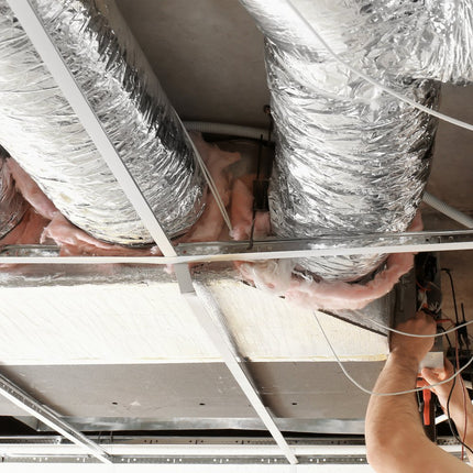 VEVOR aluminium flexibele slang 7620 mm lange ventilatieslang Φ130 mm aluminium flexibele buis luchtkanaal R-6 thermische weerstandswaarde 25 mm buisdikte aluminium buisslang Owens Corning isolatie wollen luchtkanalen