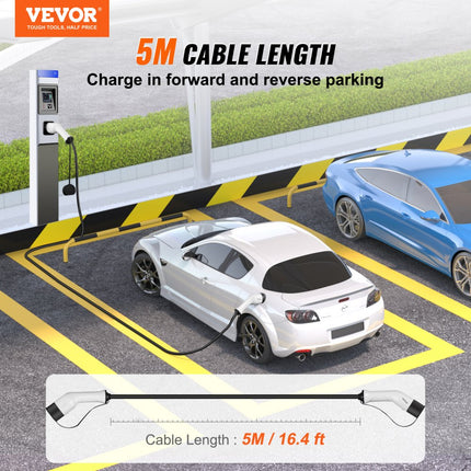VEVOR Laadkabel Type 2 laadkabel voor elektrische auto's en hybrides 3.6kw 5m kabellengte 1-fase 230V