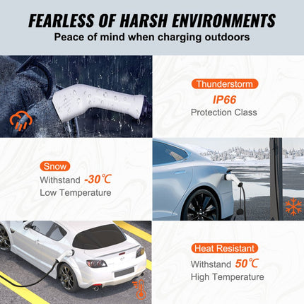VEVOR Laadkabel Type 2 laadkabel voor elektrische auto's en hybrides 3.6kw 5m kabellengte 1-fase 230V