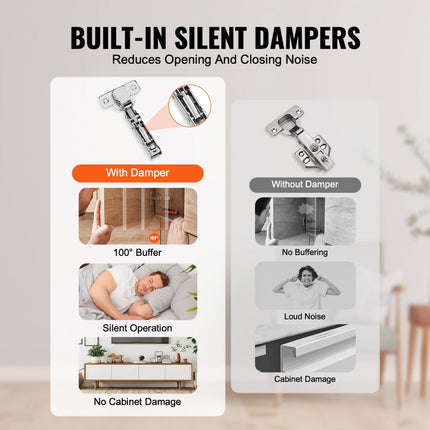 VEVOR kastdeurscharnieren set van 50 meubelscharnieren cupscharnieren 115x62x28mm