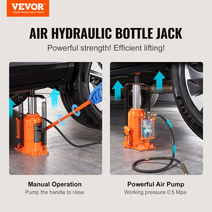 VEVOR 20T Stamp Jack Fles Jack Hydraulische Jack Stamp Jack voor Auto SUV 265-500mm Compact Jack Auto Jack Draagbare Hydraulische Cilinder Hydraulische Jack Orange Stamp Jack