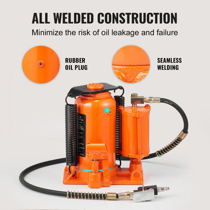 VEVOR 20T Stamp Jack Fles Jack Hydraulische Jack Stamp Jack voor Auto SUV 265-500mm Compact Jack Auto Jack Draagbare Hydraulische Cilinder Hydraulische Jack Orange Stamp Jack