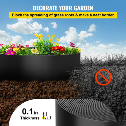 VEVOR Landschap Rand 10" Diepte 60ft Totale Lengte Gerecycled HDPE Spiraal Patio Board Flexibele Buigrand voor Landscaping Gazon Tuin Yard