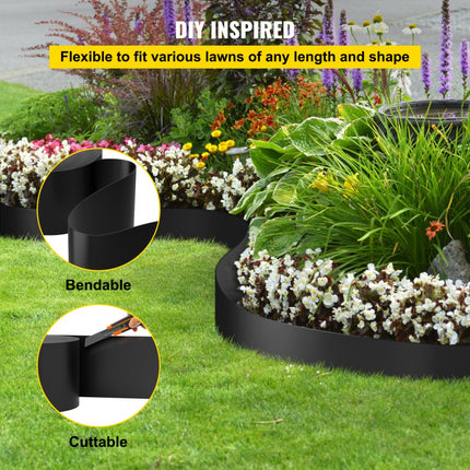 VEVOR Landschap Rand 10" Diepte 60ft Totale Lengte Gerecycled HDPE Spiraal Patio Board Flexibele Buigrand voor Landscaping Gazon Tuin Yard