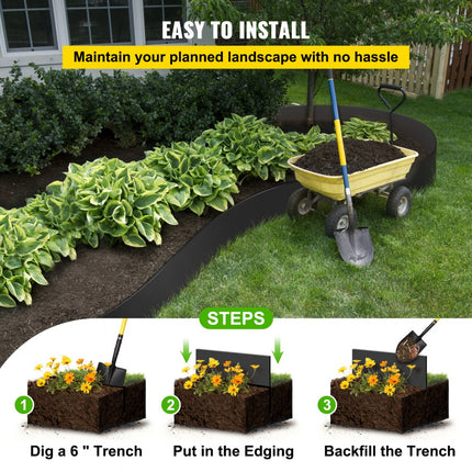 VEVOR Landschap Rand 10" Diepte 60ft Totale Lengte Gerecycled HDPE Spiraal Patio Board Flexibele Buigrand voor Landscaping Gazon Tuin Yard