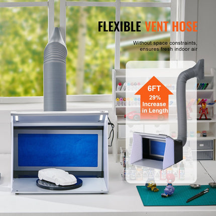 VEVOR airbrush-spuitcabine-kit 405 x 330 x 355 m, draagbaar airbrush-afzuigsysteem, airbrush-spuitcabine-afzuigsysteem 5,2 m³/min met dubbele ventilatoren voor het maken van airbrush-modellen, schilderwerkzaamheden, enz.