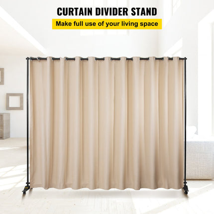VEVOR Gordijn Verdeler Stand, 8 x 10 ft Vrijstaande Scheidingswand met 4 Wielen, Aluminium Frame, Cerduisteringsgordijn Oxford Tas, Uitbreidbare Partitie Privacyscherm voor Kantoor Conferentie, Beige