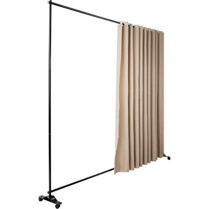 VEVOR Gordijn Verdeler Stand, 8 x 10 ft Vrijstaande Scheidingswand met 4 Wielen, Aluminium Frame, Cerduisteringsgordijn Oxford Tas, Uitbreidbare Partitie Privacyscherm voor Kantoor Conferentie, Beige