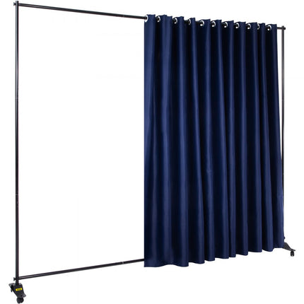 VEVOR Gordijn Verdeler Stand, 8 x 10 ft Vrijstaande Scheidingswand met 4 Wielen, Aluminium Frame, Cerduisteringsgordijn Oxford Tas, Uitbreidbare Partitie Privacyscherm voor Kantoor Conferentie Marine