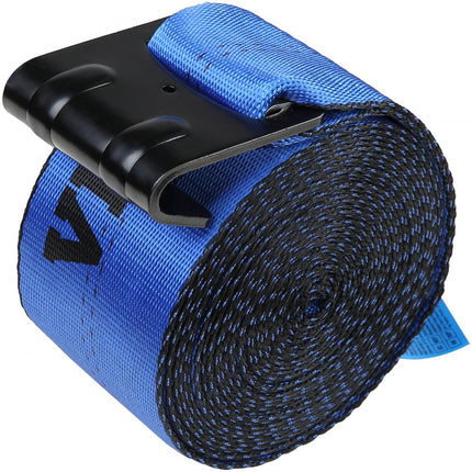 VEVOR Lierriemen, 4" x 30', 6000 lbs laadvermogen, 18000 lbs breeksterkte, vrachtwagenriemen met platte haak, voor aanhangwagens, boerderijen, reddingen, boombeschermers, blauw (10 stuks)