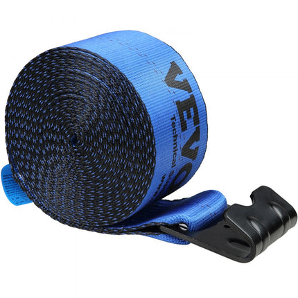 VEVOR Lierriemen, 4" x 30', 6000 lbs laadvermogen, 18000 lbs breeksterkte, vrachtwagenriemen met platte haak, voor aanhangwagens, boerderijen, reddingen, boombeschermers, blauw (10 stuks)